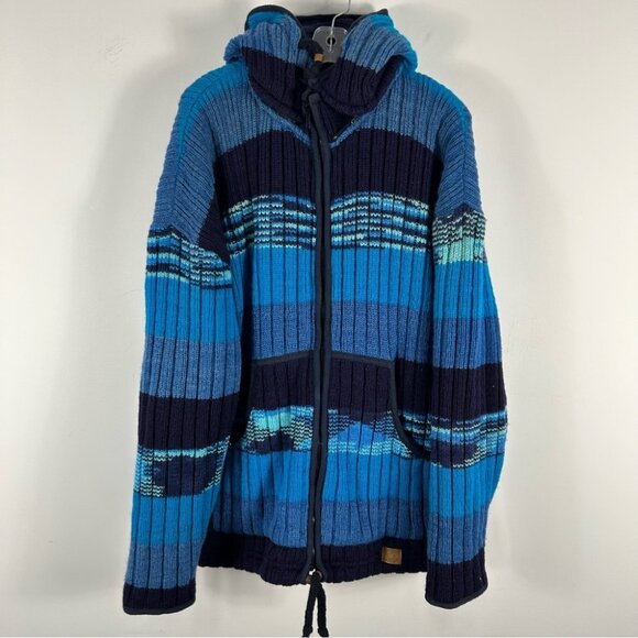 Northern lifestyles Canada Men's Blue Striped Sweater wool XXL - Picture 2 of 10